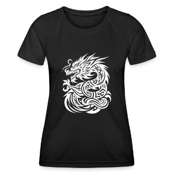 Dragon Tribal Tattoo Elegantes künstlerisches Design - Frauen Funktions-T-Shirt - Schwarz - Vorne - AI Model Female 172 light (172cm)