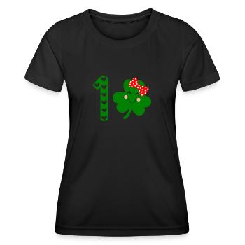Accessoires de la Saint-Patrick, décoration de Shamrock d'irlande - T-shirt sport Femme - noir - Devant - AI Model Female 172 light (172cm)