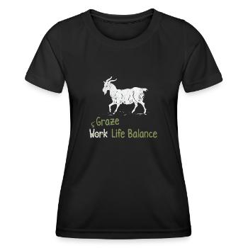 Graze Équilibre entre vie professionnelle et vie privée - Ziegenhoftier - T-shirt sport Femme - noir - Devant - AI Model Female 172 light (172cm)