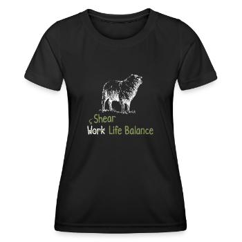 Shear Work Life Balance – Sheep Shepherd - Women's Functional T-Shirt - black - Front - AI Model Female 172 light (172cm)