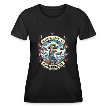 Le meilleur photographe d’observation d’oiseaux au monde - T-shirt sport Femme - noir - Devant - AI Model Female 172 light (172cm)