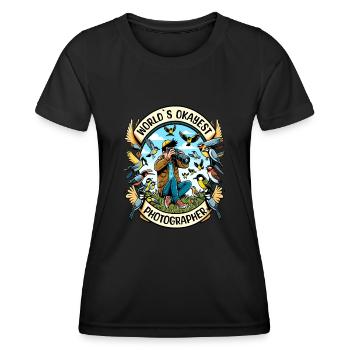 Le meilleur photographe d’observation d’oiseaux au monde - T-shirt sport Femme - noir - Devant - AI Model Female 172 light (172cm)