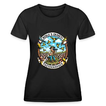 Le meilleur photographe d’observation d’oiseaux au monde - T-shirt sport Femme - noir - Devant - AI Model Female 172 light (172cm)