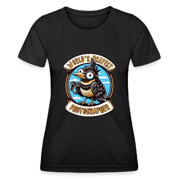 Le meilleur photographe d’observation d’oiseaux au monde - T-shirt sport Femme - noir - Devant - AI Model Female 172 light (172cm)