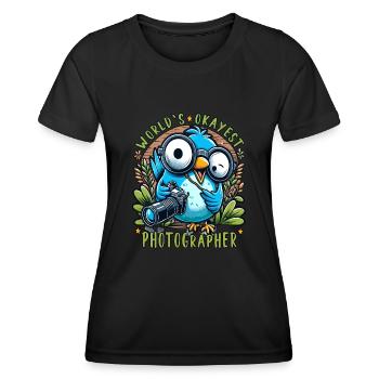 Le meilleur photographe d’observation d’oiseaux au monde - T-shirt sport Femme - noir - Devant - AI Model Female 172 light (172cm)