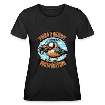 Le meilleur photographe d’observation d’oiseaux au monde - T-shirt sport Femme - noir - Devant - AI Model Female 172 light (172cm)