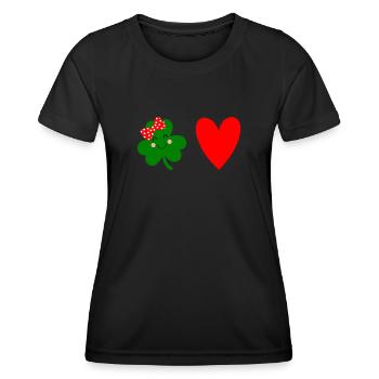 Accessoires de la Saint-Patrick, décoration de Shamrock d'irlande - T-shirt sport Femme - noir - Devant - AI Model Female 172 light (172cm)