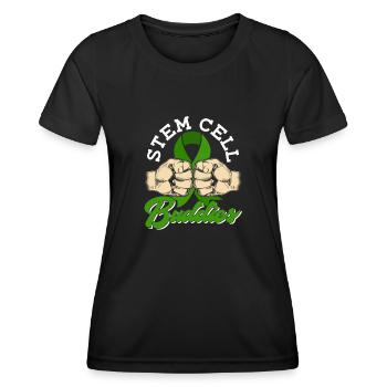 Greffe de cellules souches Donneur de cellules souches Cellule souche - T-shirt sport Femme - noir - Devant - AI Model Female 172 light (172cm)