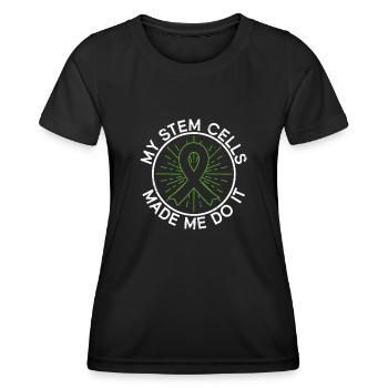 Greffe de cellules souches Donneur de cellules souches Cellule souche - T-shirt sport Femme - noir - Devant - AI Model Female 172 light (172cm)