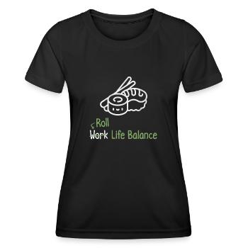 Roll Work Life Balance - Sushi Lover - Frauen Funktions-T-Shirt - Schwarz - Vorne - AI Model Female 172 light (172cm)