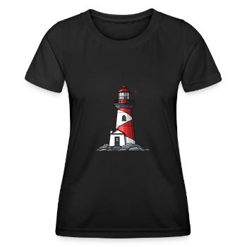 Phare de la côte - T-shirt sport Femme - noir - Devant - AI Model Female 172 light (172cm)