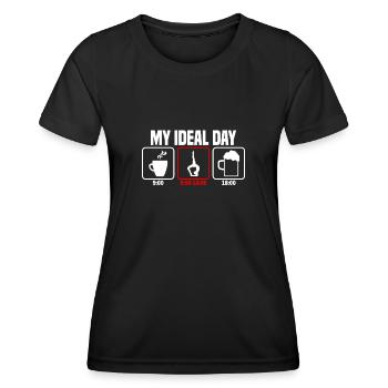 My Perfect Day Yoga Yogi - Women's Functional T-Shirt - black - Front - AI Model Female 172 light (172cm)