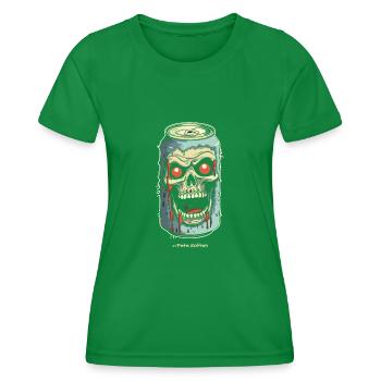 The Horror Skull Soda Can - Women's Functional T-Shirt - kelly green - Front - AI Model Female 172 dark (172cm)