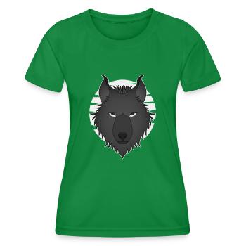 Wolf head animal motif print with wolf - Women's Functional T-Shirt - kelly green - Front - AI Model Female 172 dark (172cm)