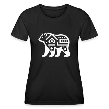 Bär Ureinwohner Amerikas Tierkreis - Frauen Funktions-T-Shirt - Schwarz - Vorne - AI Model Female 172 light (172cm)