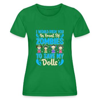 Sammlerpuppe Porzellanpuppe Antike - Frauen Funktions-T-Shirt - Kelly Green - Vorne - AI Model Female 172 dark (172cm)