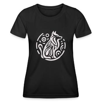 Wolf Ureinwohner Amerikas Tierkreis - Frauen Funktions-T-Shirt - Schwarz - Vorne - AI Model Female 172 light (172cm)