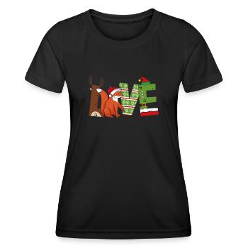 L’amour du renard - T-shirt sport Femme - noir - Devant - AI Model Female 172 light (172cm)