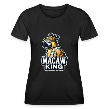 Gold Macaw Liebhaber Design Ornithologie Parrot - Frauen Funktions-T-Shirt - Schwarz - Vorne - AI Model Female 172 light (172cm)