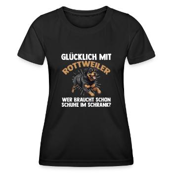 Dog Rottweiler - Women's Functional T-Shirt - black - Front - AI Model Female 172 light (172cm)