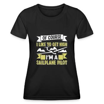Planeur - T-shirt sport Femme - noir - Devant - AI Model Female 172 light (172cm)
