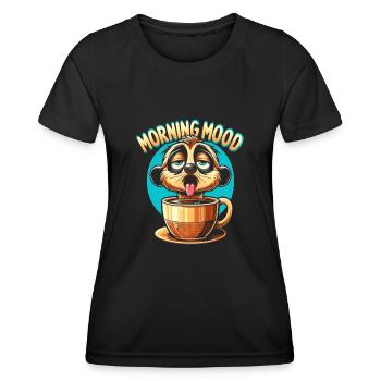 Café suricate - T-shirt sport Femme - noir - Devant - AI Model Female 172 light (172cm)