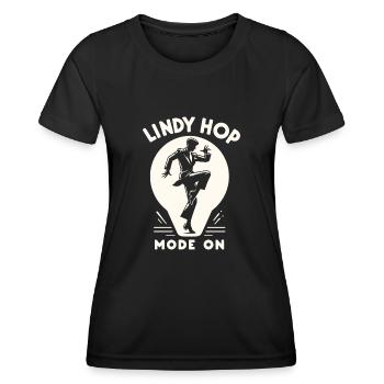 Lindy Hop Passion Swing Dance - Women's Functional T-Shirt - black - Front - AI Model Female 172 light (172cm)