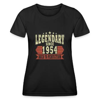 Les Legends sont nés en janvier 1954 - 1954 - T-shirt sport Femme - noir - Devant - AI Model Female 172 light (172cm)