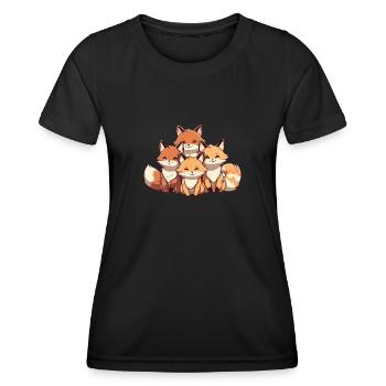 Lustige Geschenke für Fuchsliebhaber - Frauen Funktions-T-Shirt - Schwarz - Vorne - AI Model Female 172 light (172cm)