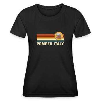 Pompéi Italie Vintage éruption volcanique géographie - T-shirt sport Femme - noir - Devant - AI Model Female 172 light (172cm)