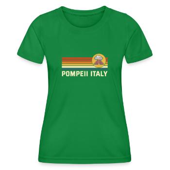 Pompeii Italy Vintage Volcanic Eruption Geography - Women's Functional T-Shirt - kelly green - Front - AI Model Female 172 dark (172cm)