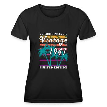 Vintage 1941 Birthday Grandma Grandpa - Women's Functional T-Shirt - black - Front - AI Model Female 172 light (172cm)