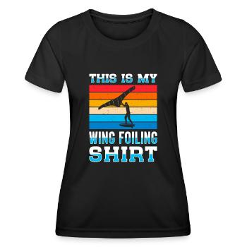 Wingsurfing Foil Wing Wing Boarding Wing Foiling - Frauen Funktions-T-Shirt - Schwarz - Vorne - AI Model Female 172 light (172cm)