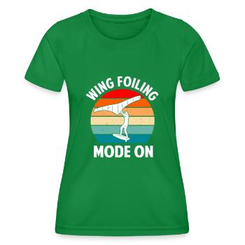 Wingsurfing Foil Wing Wing Boarding Wing Foiling - T-shirt sport Femme - vert - Devant - AI Model Female 172 dark (172cm)