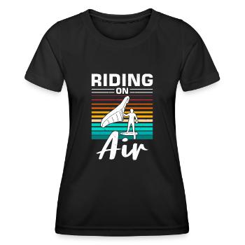 Wingsurfing Foil Wing Wing Boarding Wing Foiling - T-shirt sport Femme - noir - Devant - AI Model Female 172 light (172cm)