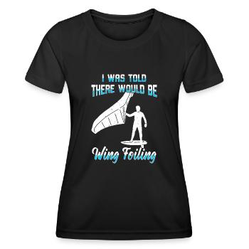 Wingsurfing Foil Wing Wing Boarding Wing Foiling - Frauen Funktions-T-Shirt - Schwarz - Vorne - AI Model Female 172 light (172cm)