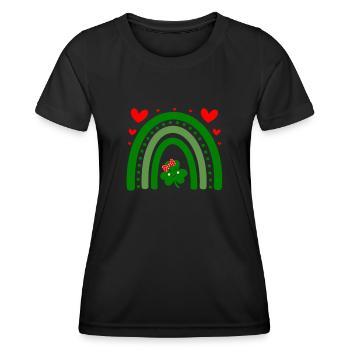 Accessoires de la Saint-Patrick Irlande Shamrock décoration - T-shirt sport Femme - noir - Devant - AI Model Female 172 light (172cm)