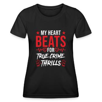 True Crime Addicted Serial Killer Uhr - Frauen Funktions-T-Shirt - Schwarz - Vorne - AI Model Female 172 light (172cm)