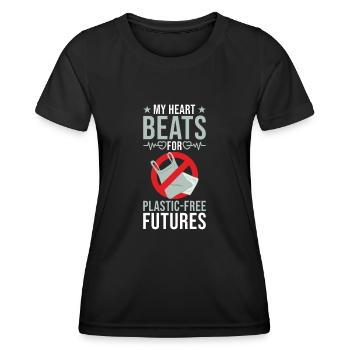 Environmental Activist Green Environment Plastic - Women's Functional T-Shirt - black - Front - AI Model Female 172 light (172cm)