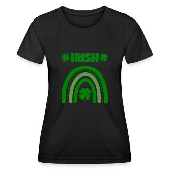 Accessoires de la Saint-Patrick Irlande Shamrock décoration - T-shirt sport Femme - noir - Devant - AI Model Female 172 light (172cm)