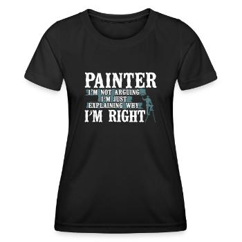House Painter Decorator Painter - Frauen Funktions-T-Shirt - Schwarz - Vorne - AI Model Female 172 light (172cm)