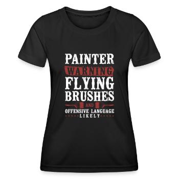House Painter Decorator Painter - Frauen Funktions-T-Shirt - Schwarz - Vorne - AI Model Female 172 light (172cm)