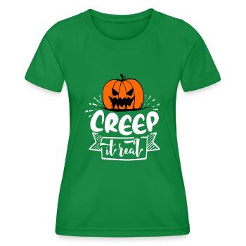 Creep it Real - Women's Functional T-Shirt - kelly green - Front - AI Model Female 172 dark (172cm)