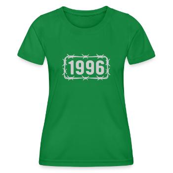 Birthday Vintage 1996 Barbed Wire - Women's Functional T-Shirt - kelly green - Front - AI Model Female 172 dark (172cm)
