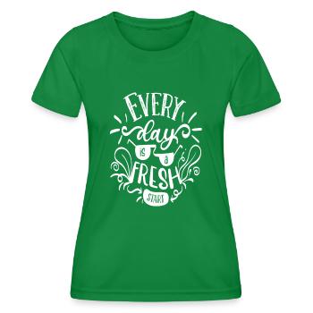 Chaque jour est un nouveau départ - T-shirt sport Femme - vert - Devant - AI Model Female 172 dark (172cm)
