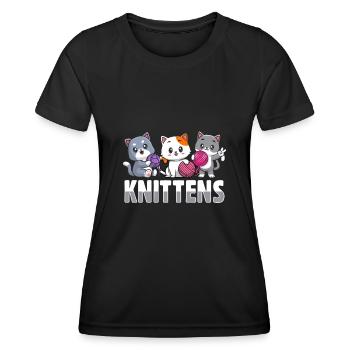 Crochet Lover Funny Loop & Hook Design - Frauen Funktions-T-Shirt - Schwarz - Vorne - AI Model Female 172 light (172cm)