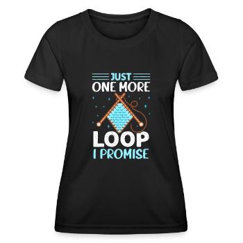 Crochet Lover Funny Loop & Hook Design - Frauen Funktions-T-Shirt - Schwarz - Vorne - AI Model Female 172 light (172cm)