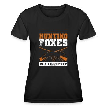 Fuchsjagd Geschenke - Frauen Funktions-T-Shirt - Schwarz - Vorne - AI Model Female 172 light (172cm)