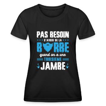 Cadeau Saint Valentin Homme Humour Beauf Coquin - T-shirt sport Femme - noir - Devant - AI Model Female 172 light (172cm)