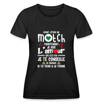 Cadeau Saint Valentin Homme Femme Amour Internet - T-shirt sport Femme - noir - Devant - AI Model Female 172 light (172cm)